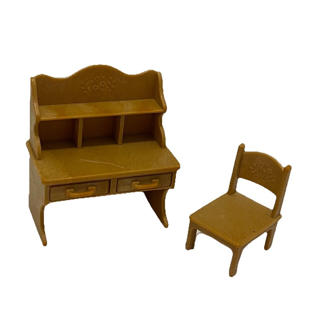 Sylvanian Families Calico Critters Surest Study Desk & Chair Drawers Tan Epoch